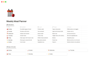 Notion Meal Planner Notion Template