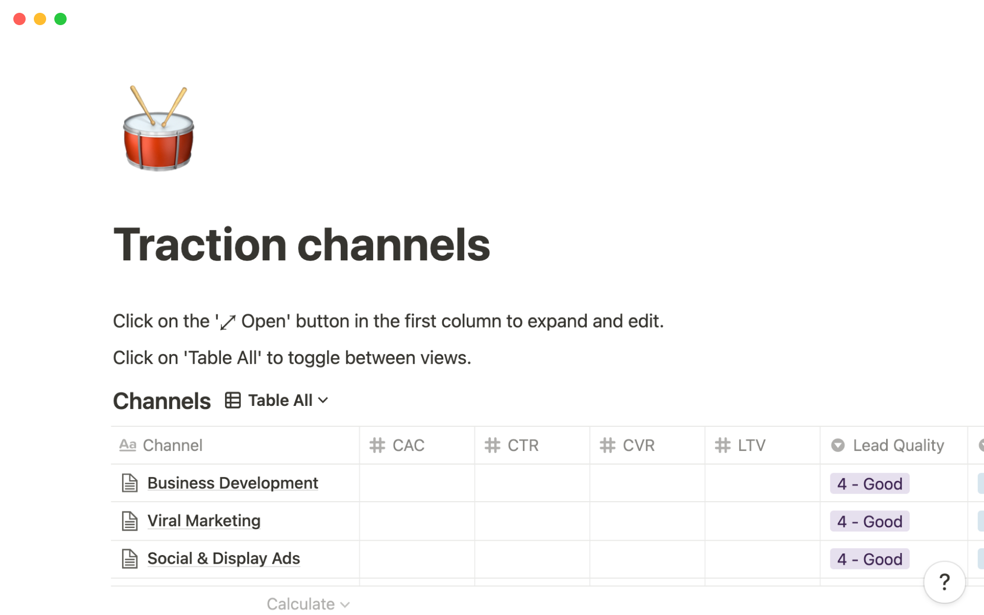 The desktop image for the Traction channels template