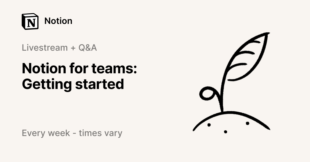 Notion for teams | Getting started