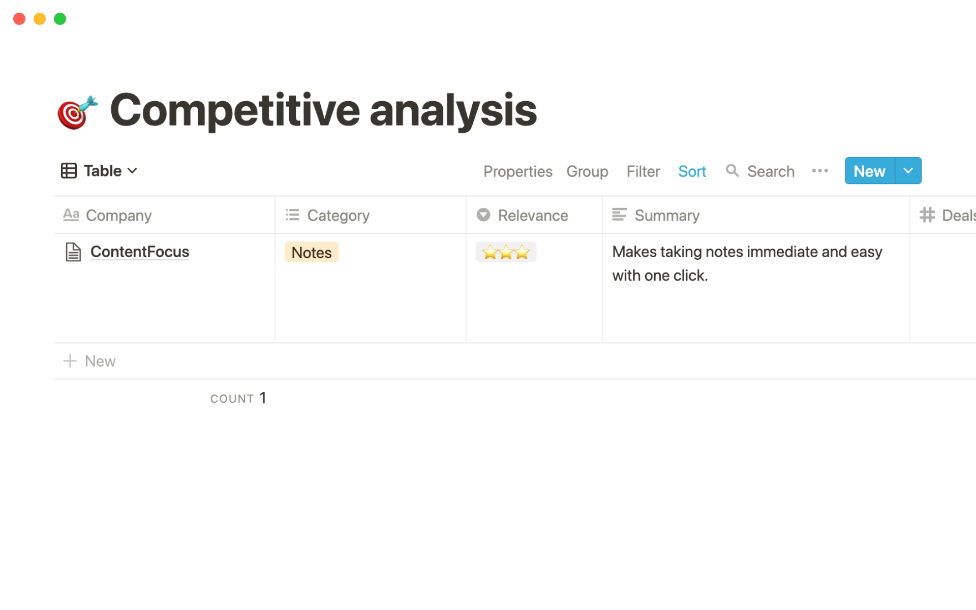 The desktop image for the Competitive analysis template