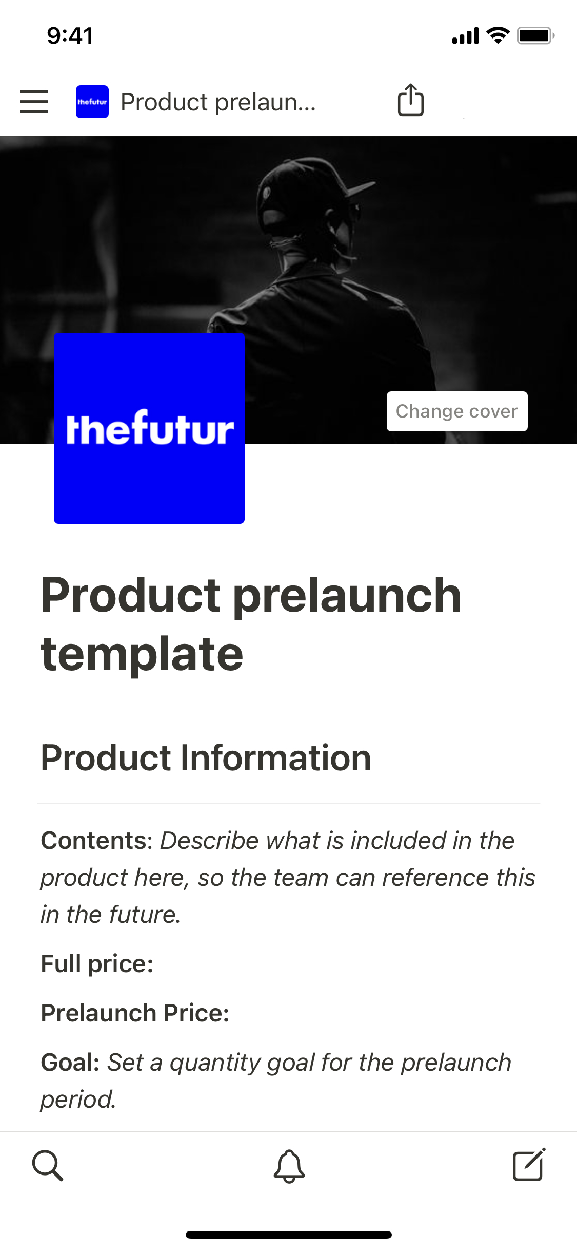 The mobile image for the Product prelaunch template