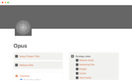 Opus Music Launch Planner Notion Template