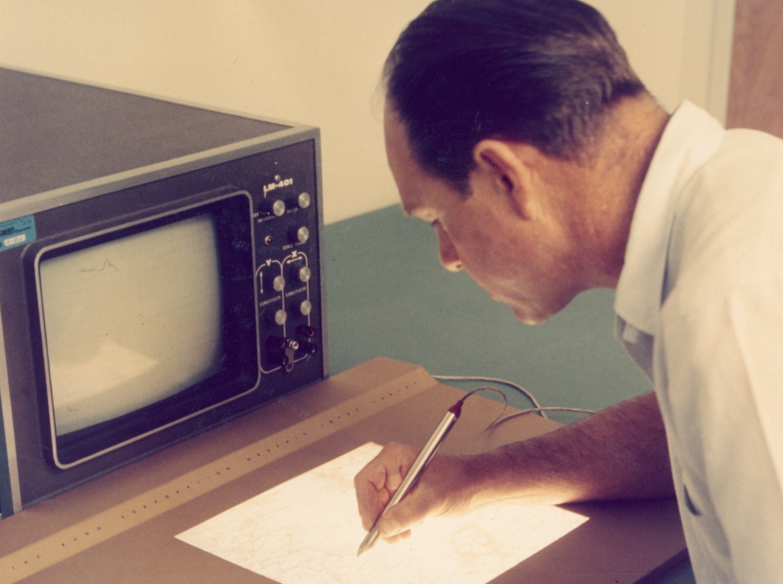 The RAND Tablet in action. Image from RAND Corporation Archives.