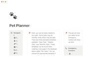 Pet Planner Notion Template