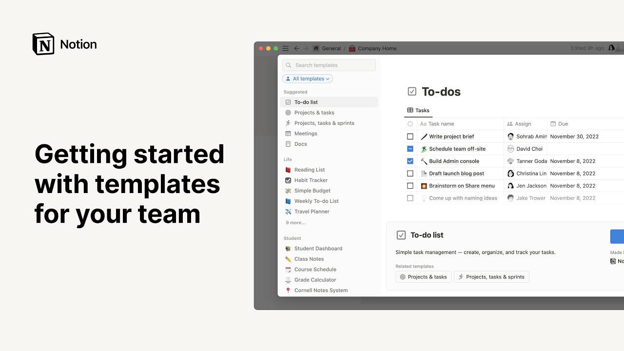 Getting started with templates for your team