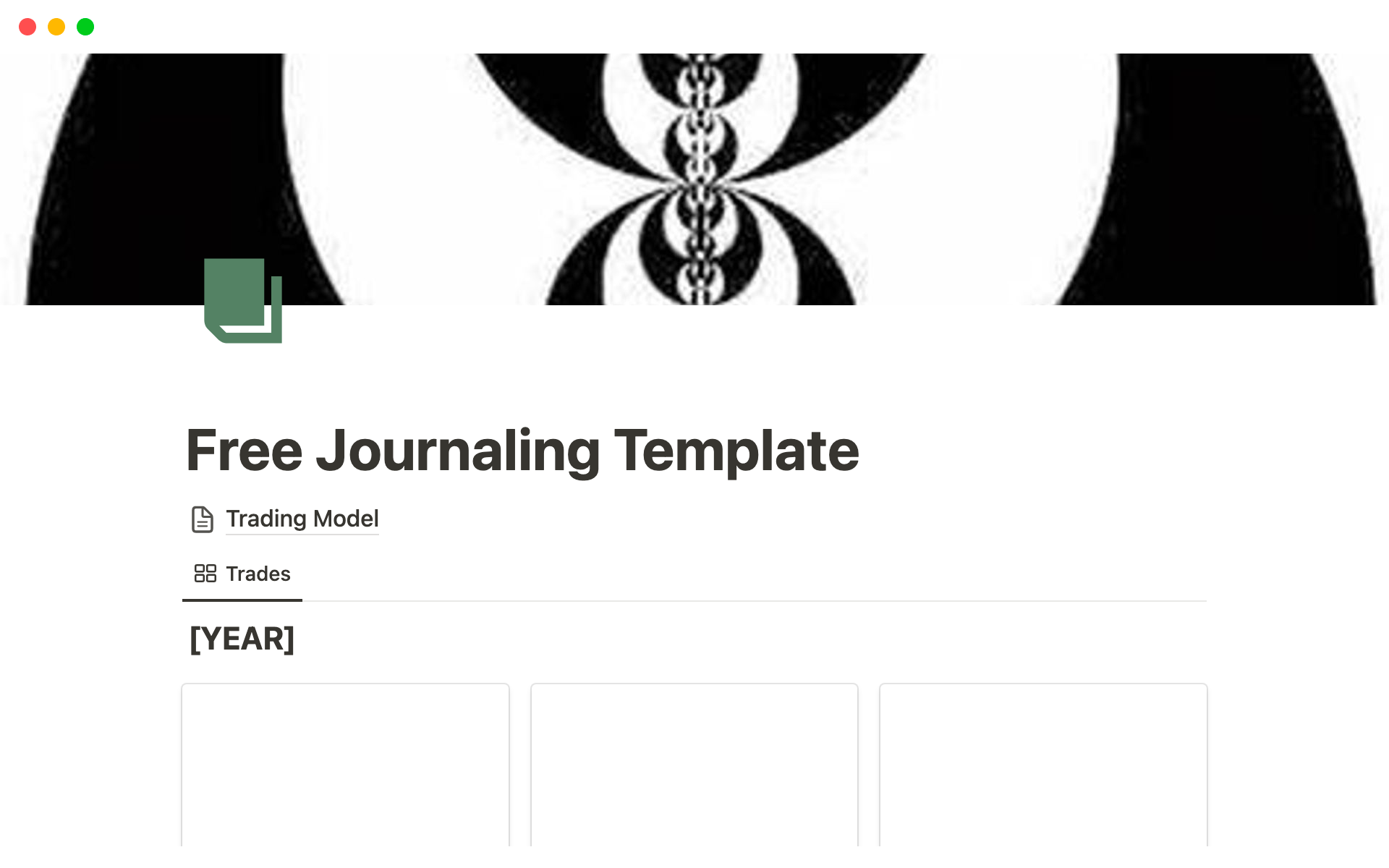 A template preview for Top 7 Free Portfolio Journal Templates in Notion
