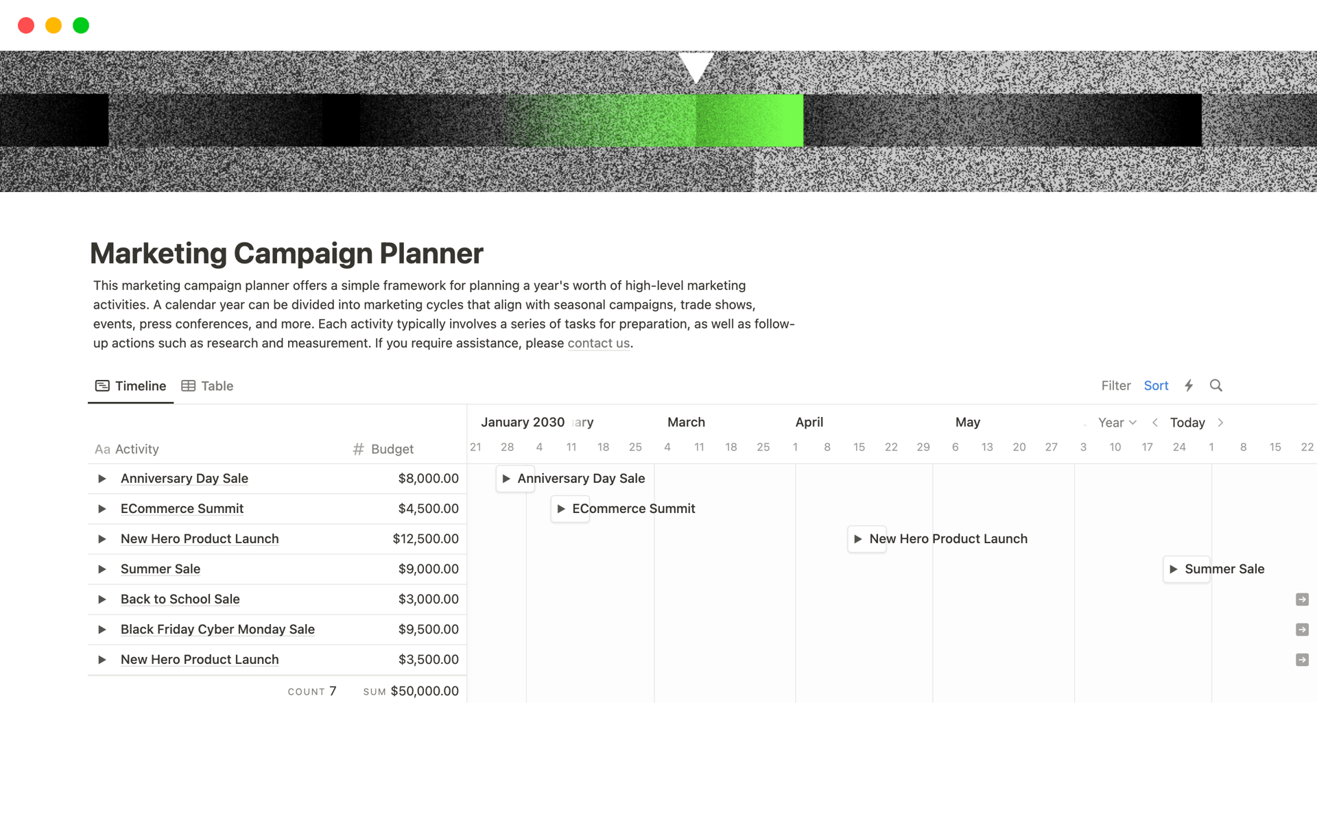 A template preview for Top 10 Campaign Calendar Templates for Marketing Coordinators