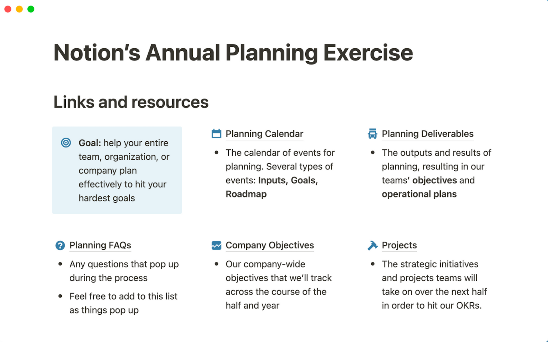 A template preview for Top Company Planning Templates for Facilities Managers