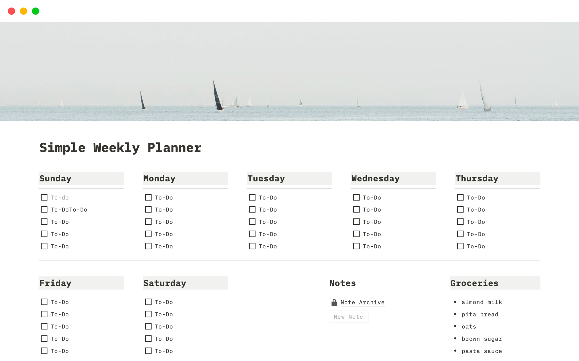 A template preview for Top 10 Free Routine Organizer Templates in Notion