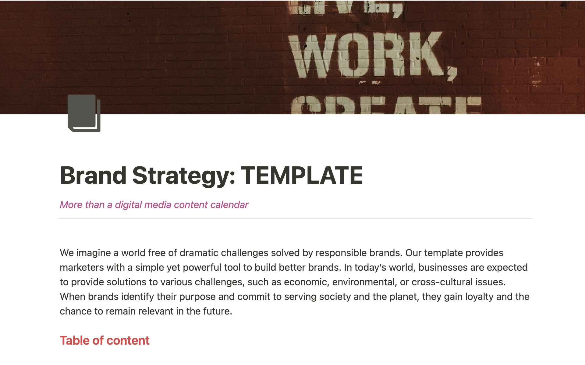 A template preview for Top 8 Digital Marketing Blueprints Templates in Notion