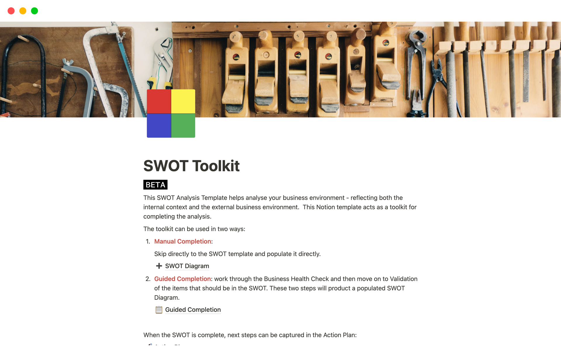 A template preview for Best SWOT Analysis Templates for Business Analysts