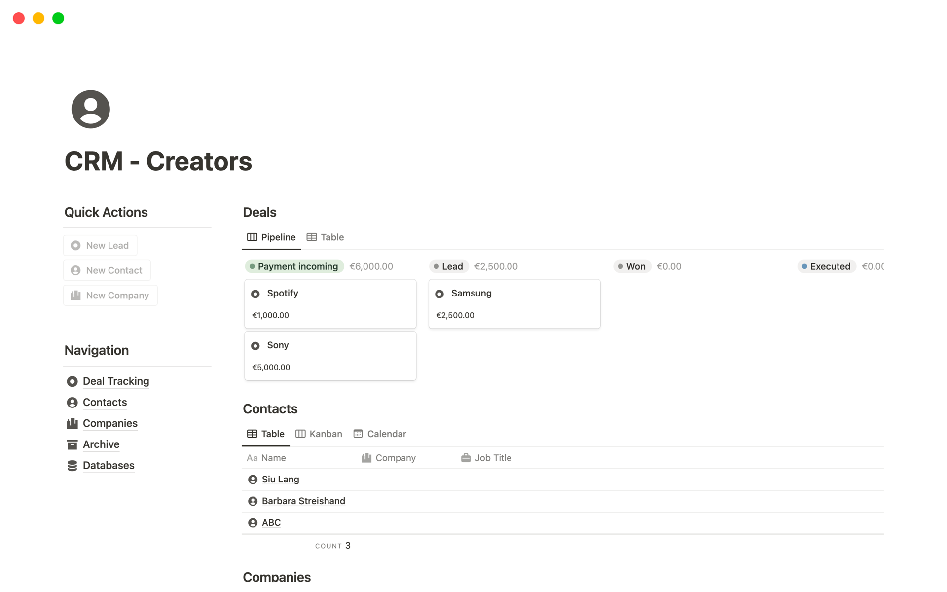 A template preview for Top 10 Paid Client Management Templates in Notion