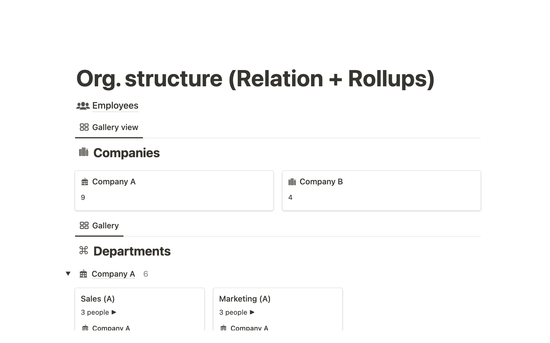 A template preview for Top 10 Free Employee Database Templates in Notion