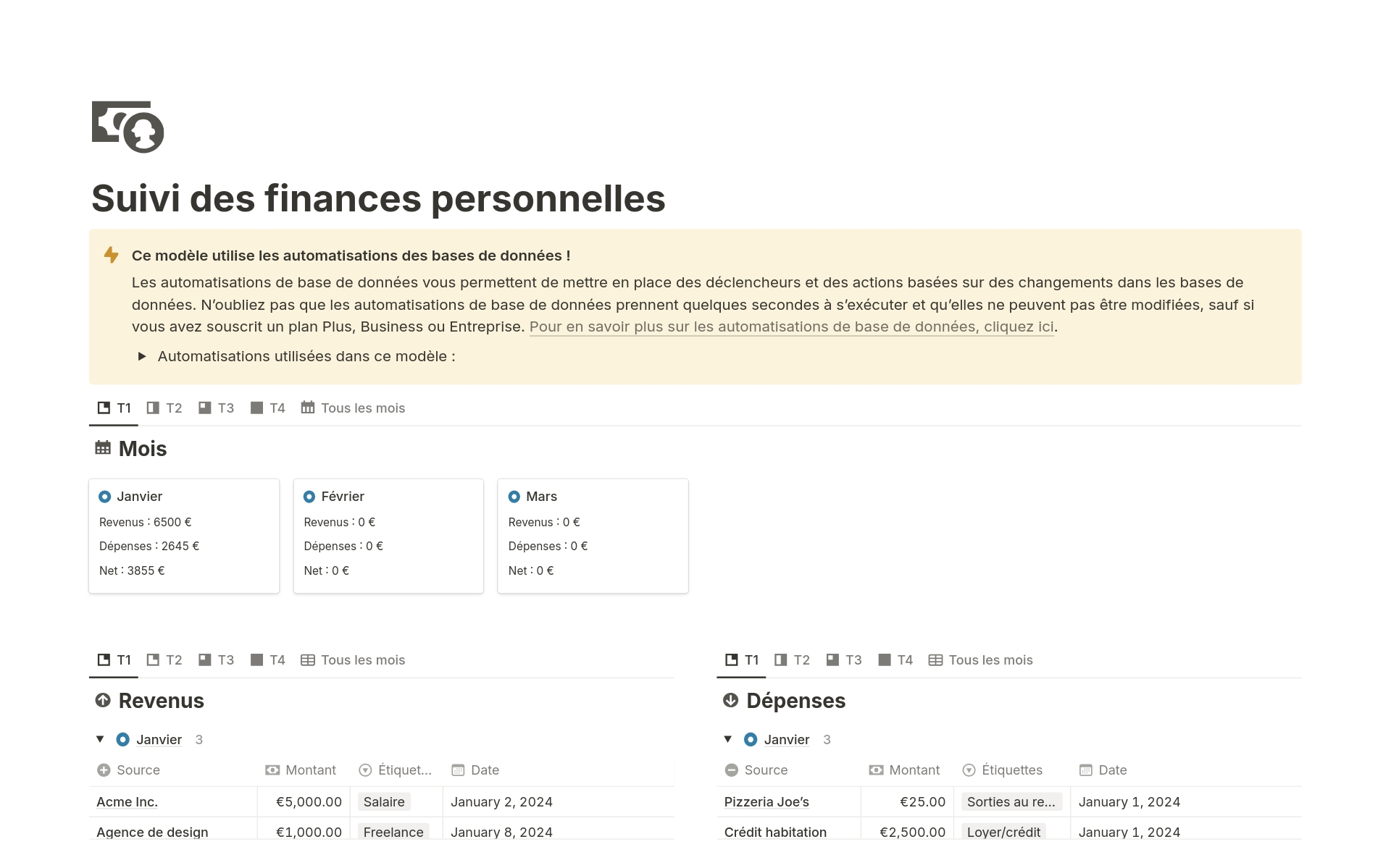 A template preview for 2024 Top 10 Personal finance tracker templates
