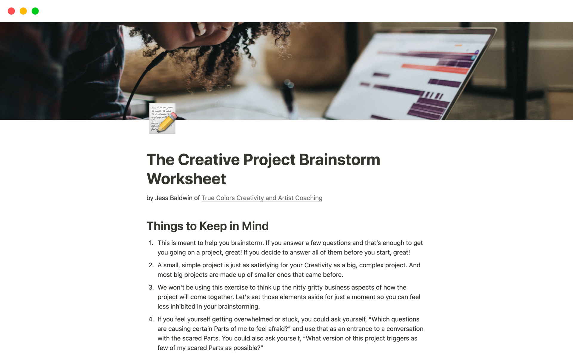 A template preview for Top 7 Paid Brainstorm Templates in Notion