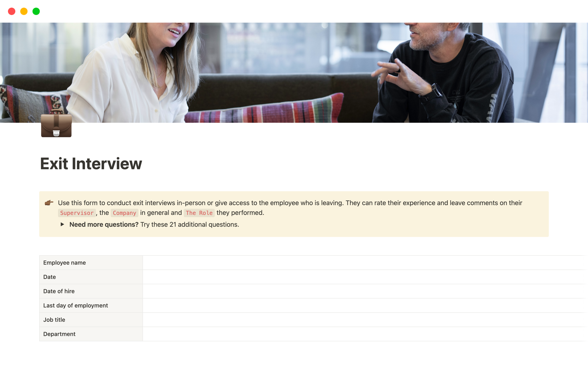 A template preview for Top 6 Paid Interview Checklist Templates in Notion