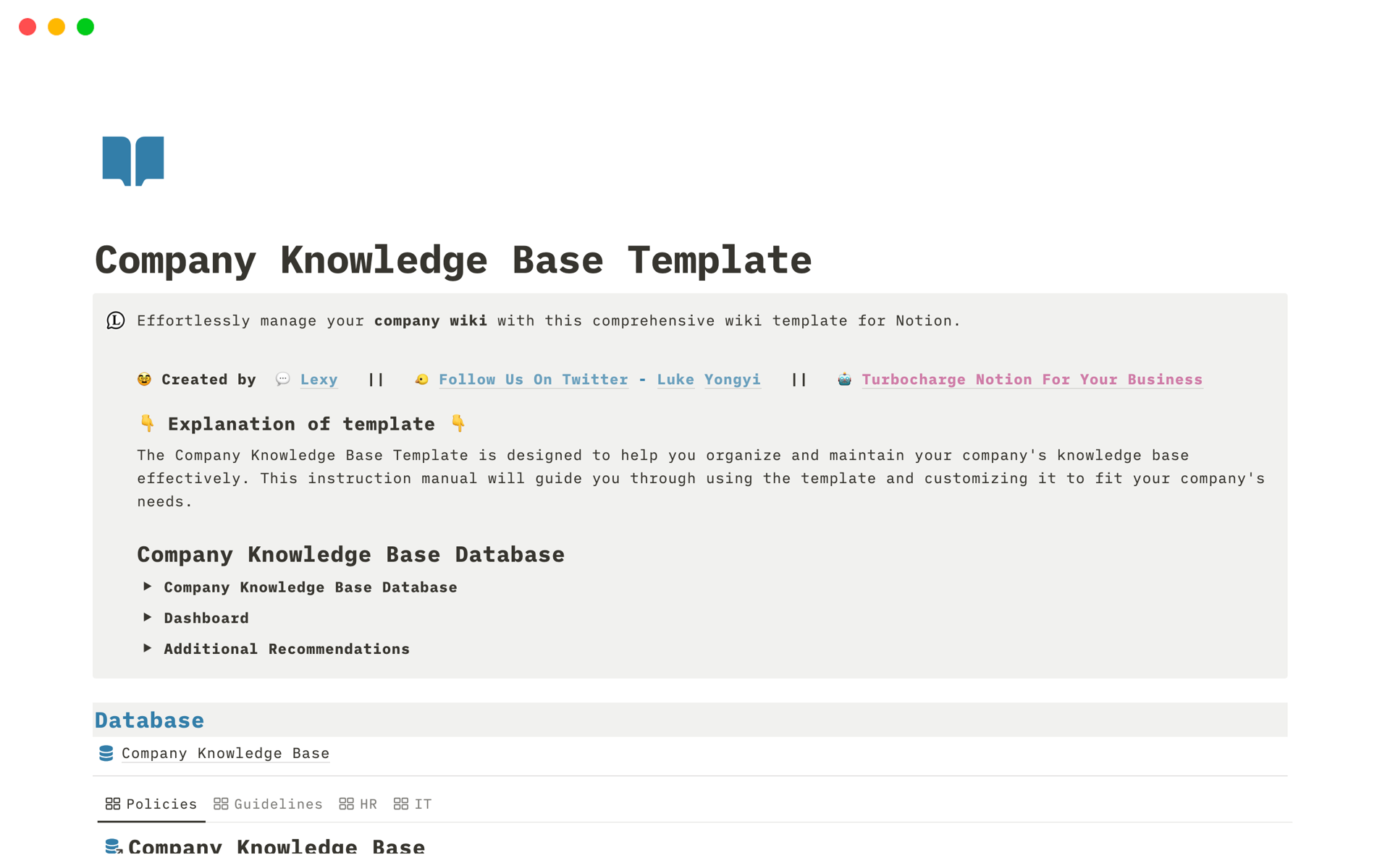 Screenshot of Best Product Knowledge Base Templates for Product Designers collection by Notion