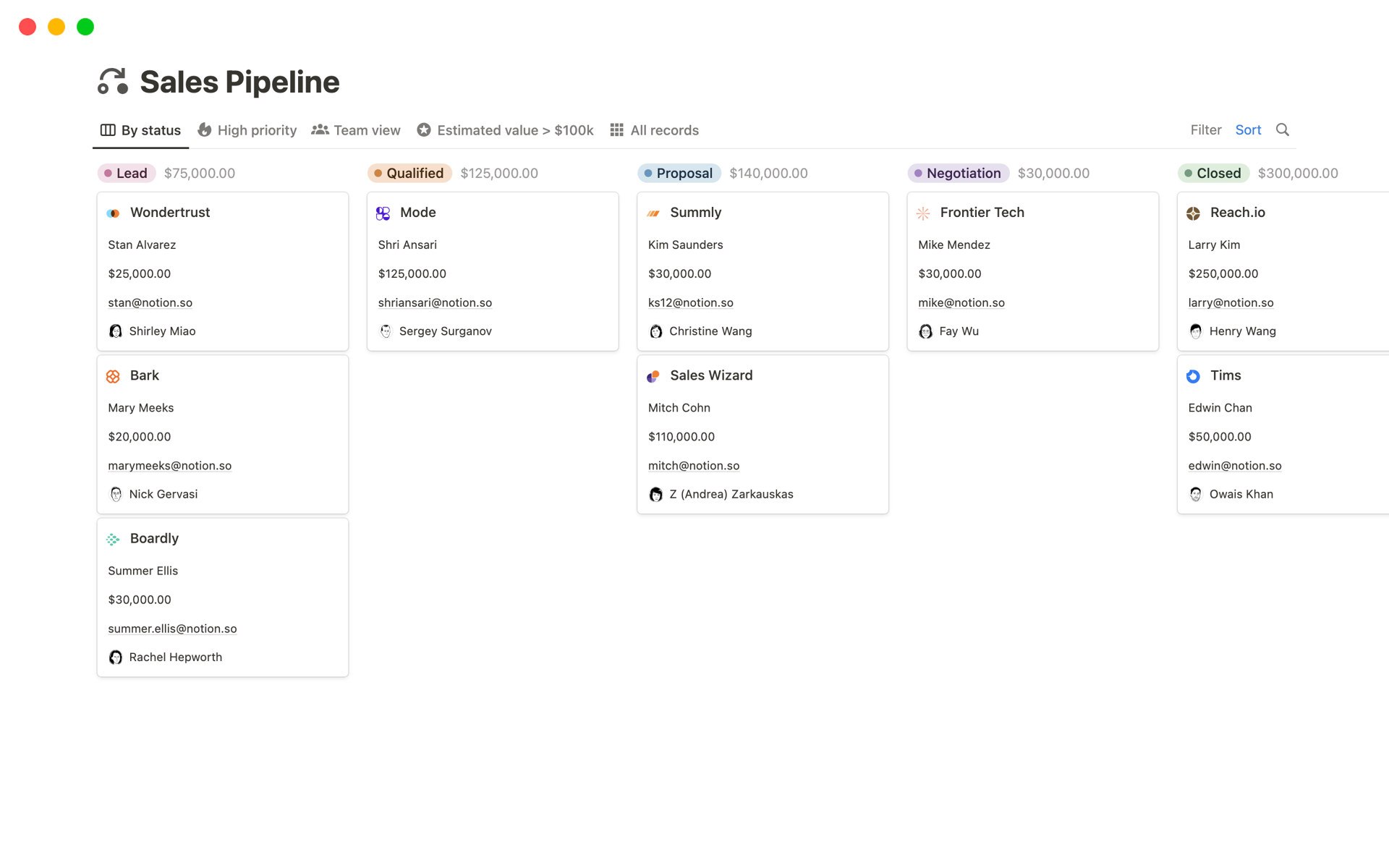 Screenshot of 8 essential ways to use Database Automations collection by Notion