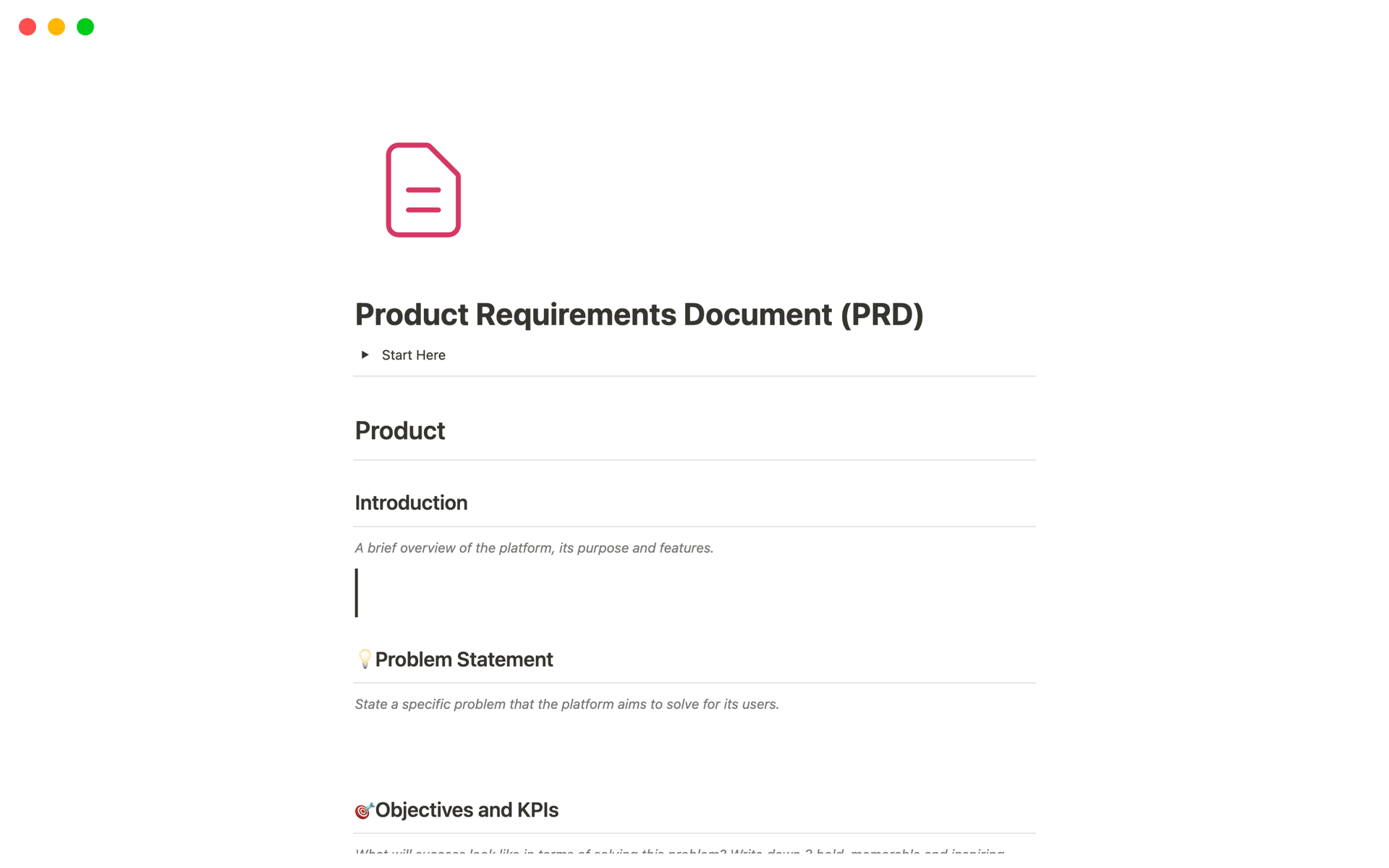 A template preview for Top 10 Paid PRD: Product Requirements Doc Templates in Notion