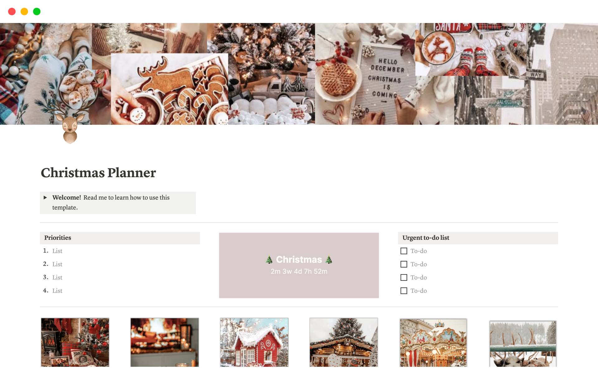 A template preview for Top 10 Christmas Party Planner Templates in Notion