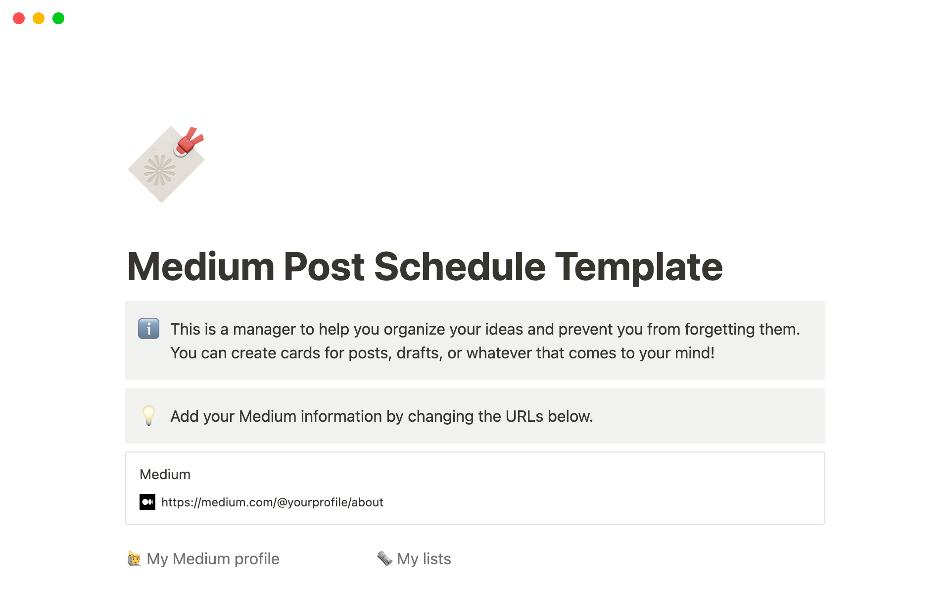 A template preview for Top 10 Free Article Publishing Templates in Notion