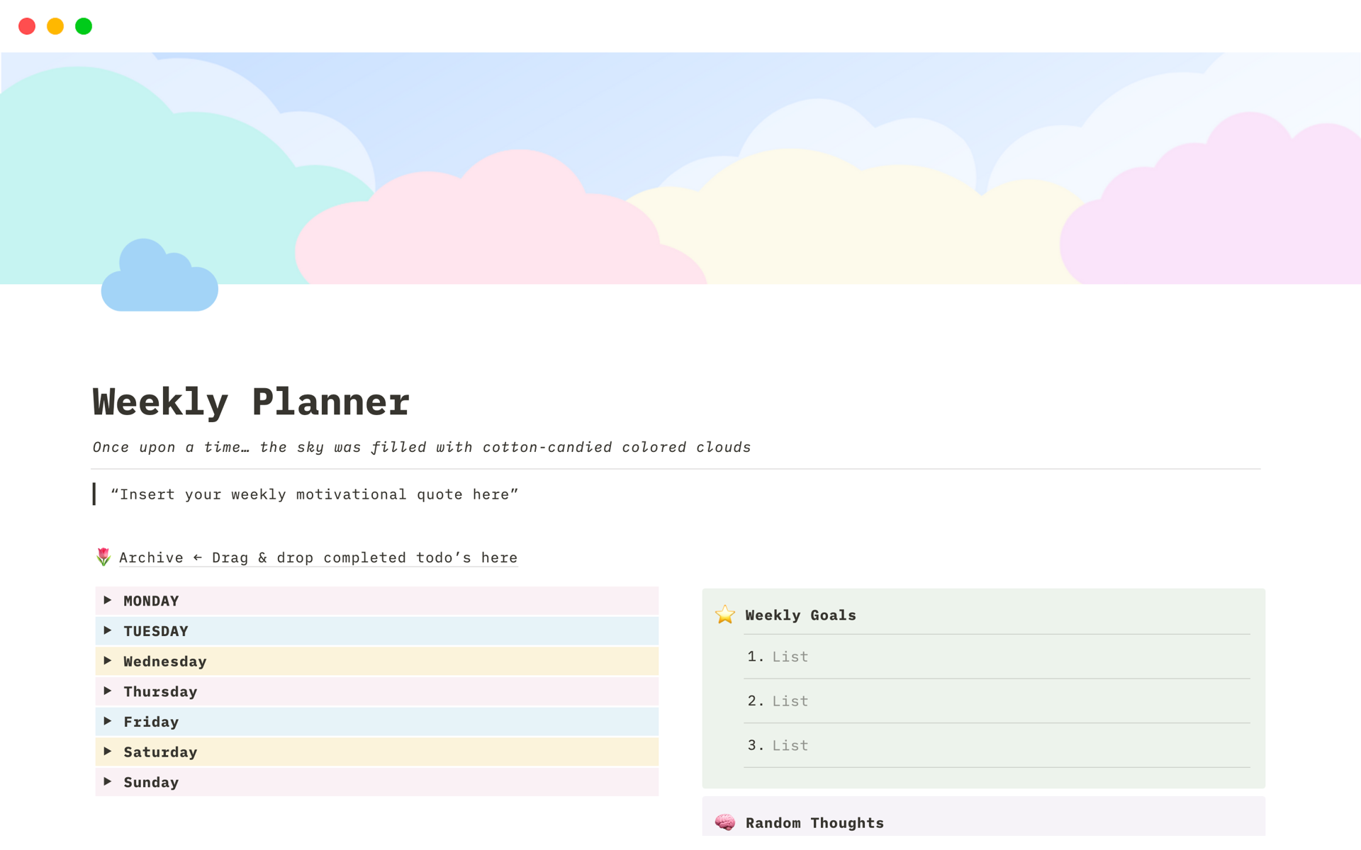 NotionによるTop 10 Free Personal Planner Templates in Notionコレクションのスクリーンショット