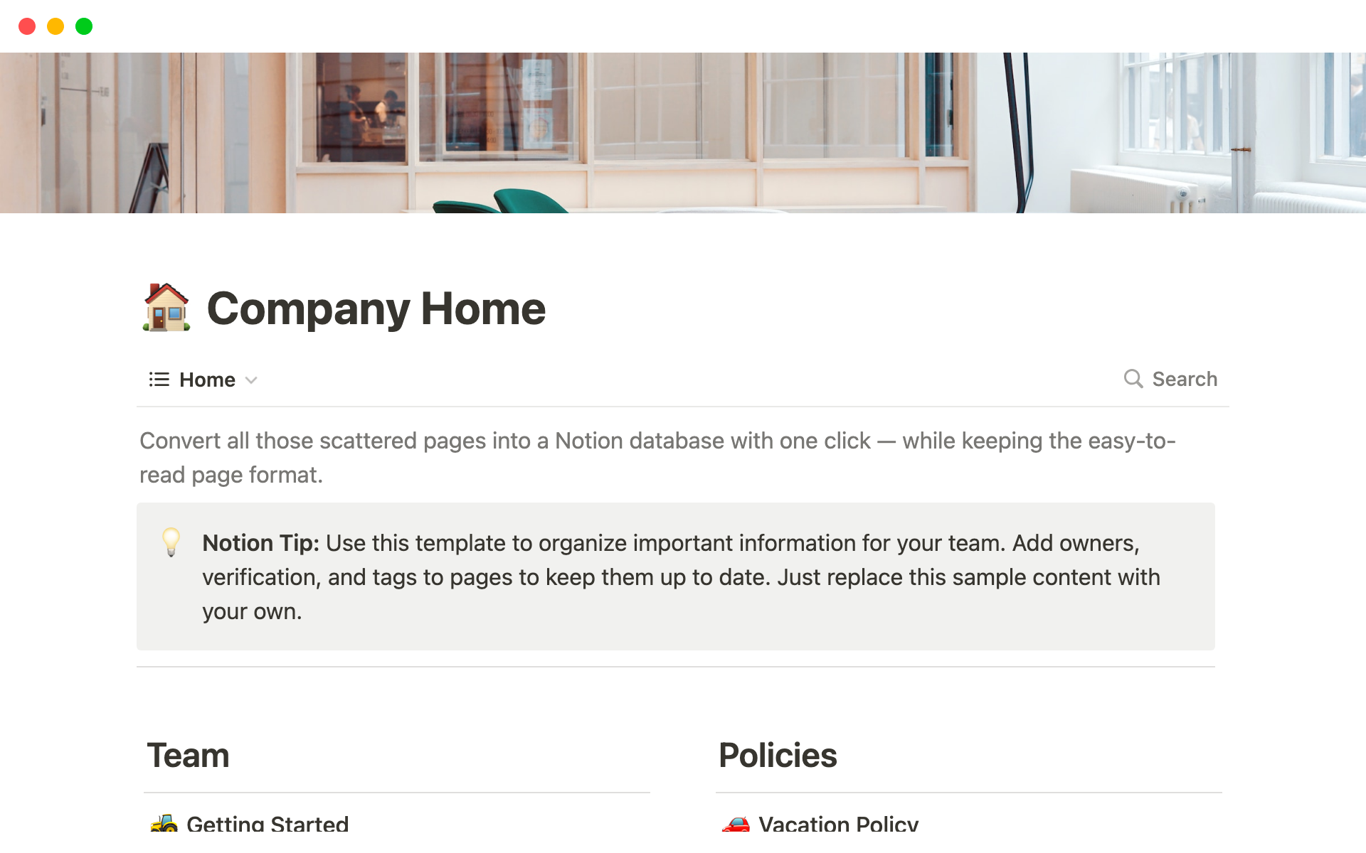 A template preview for Top 9 Free Business Portal Templates in Notion
