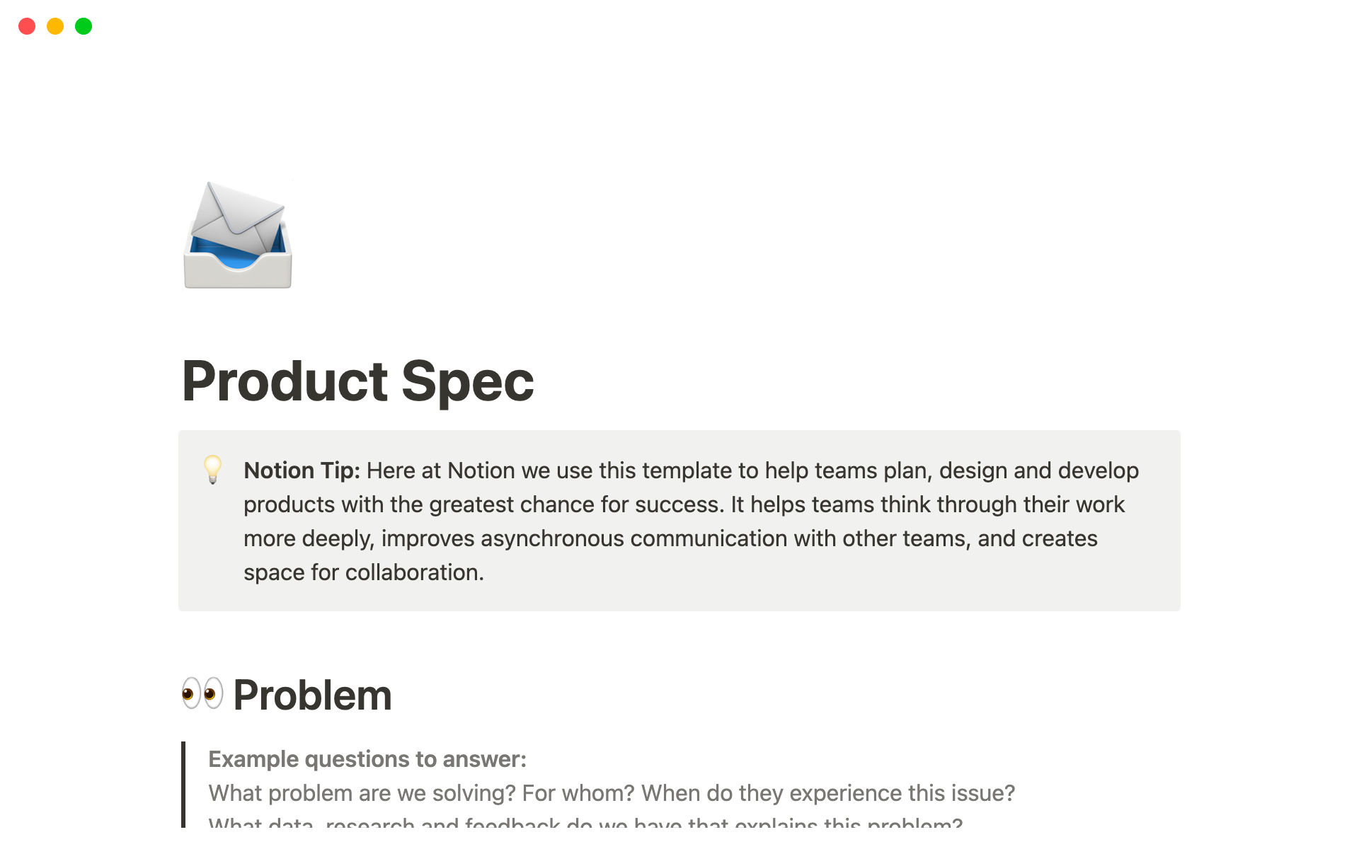 Screenshot of Best 10 PRD: Product Requirements Doc Templates for Product Designers collection by Notion