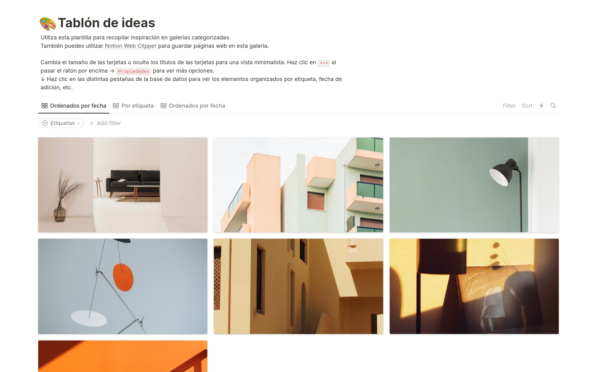 A template preview for Top 10 Free Mood Board Templates in Notion