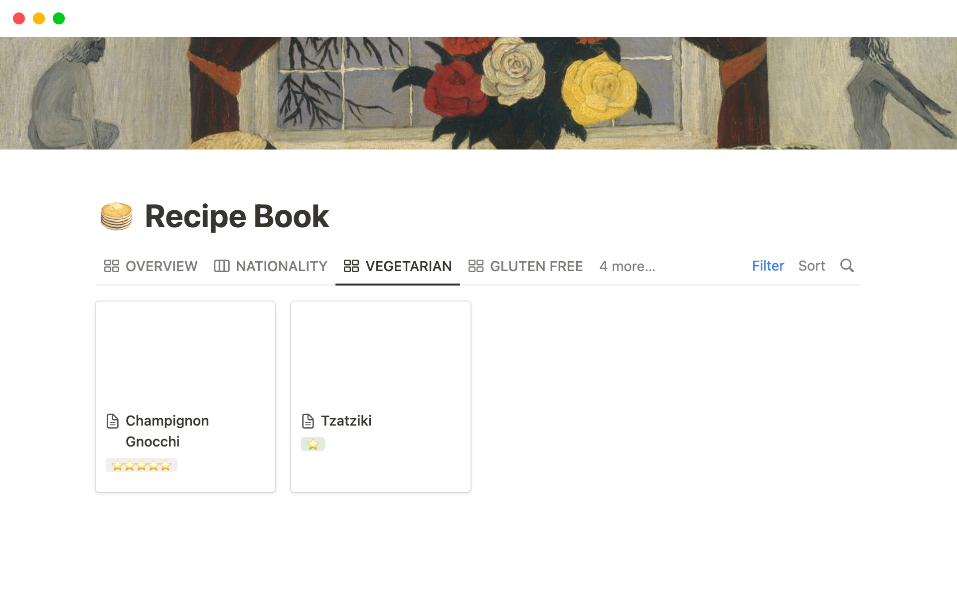 A template preview for Top 10 Paid Recipe Book Templates in Notion