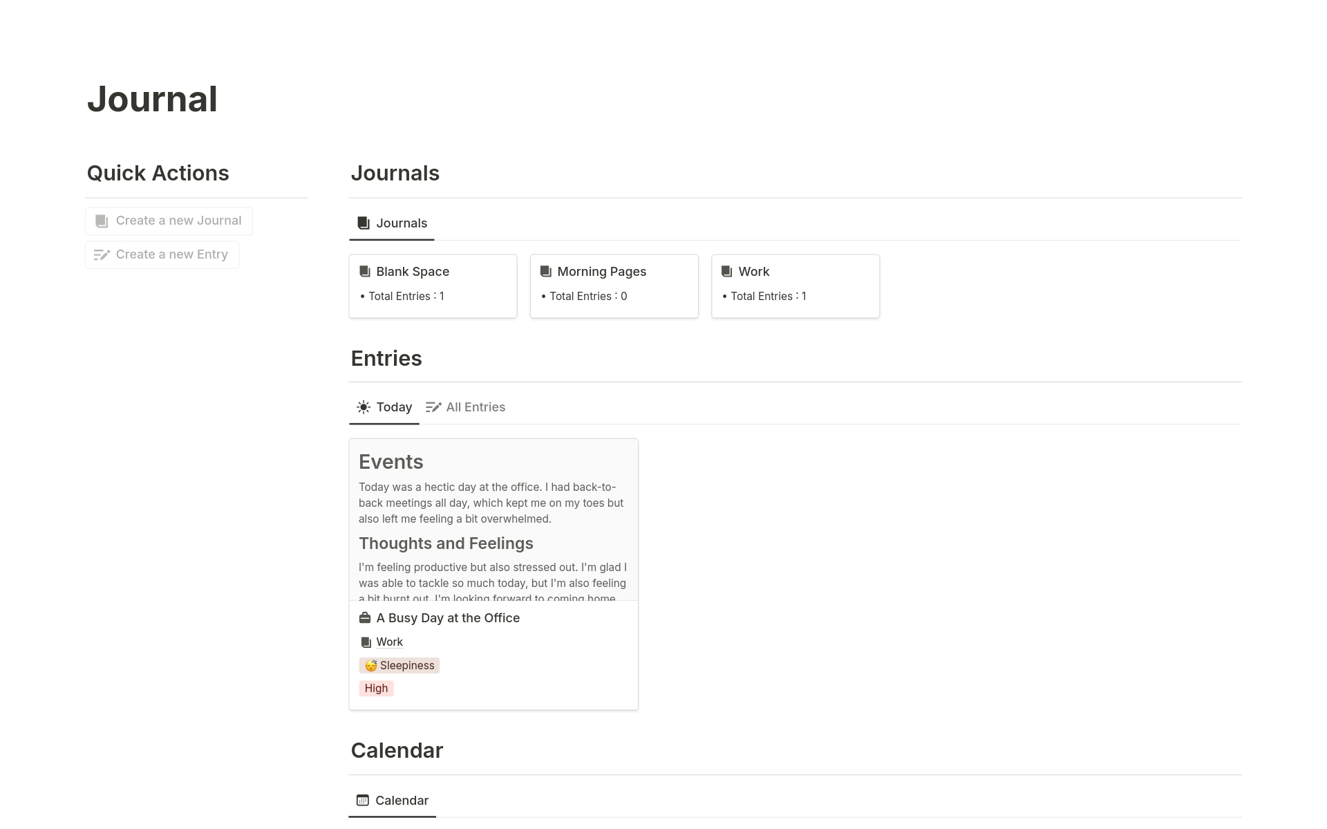 A template preview for Top Free Personal Journal Templates in Notion