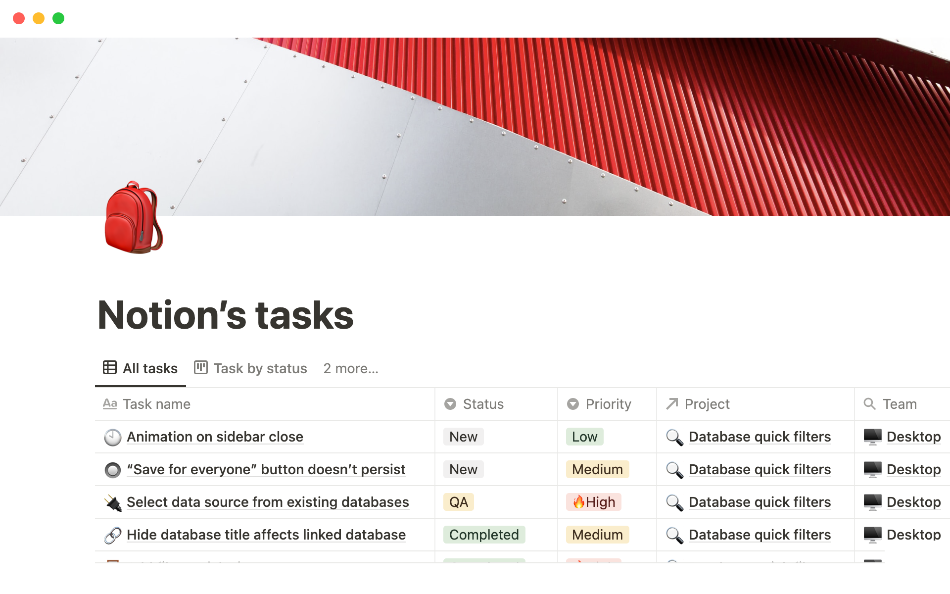 Screenshot of Top 10 Kanban Templates for Computer Engineers collection by Notion