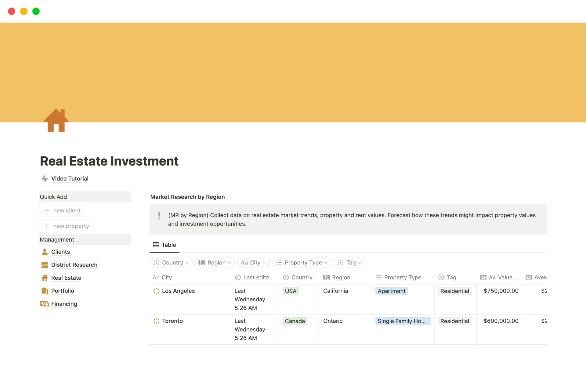 A template preview for Top 7 Property Portfolio Templates in Notion
