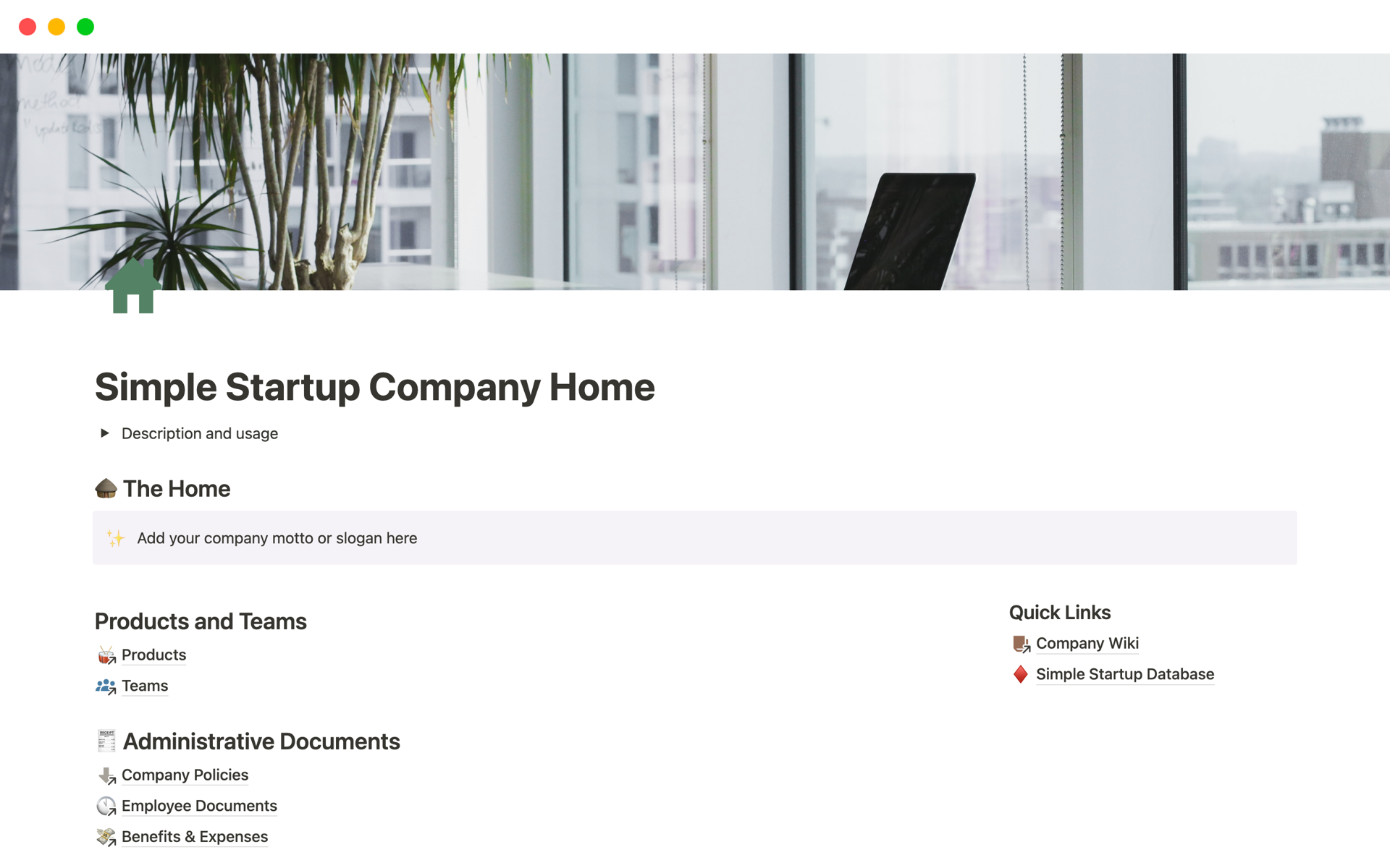 A template preview for Top 9 Free Company Dashboard Templates in Notion