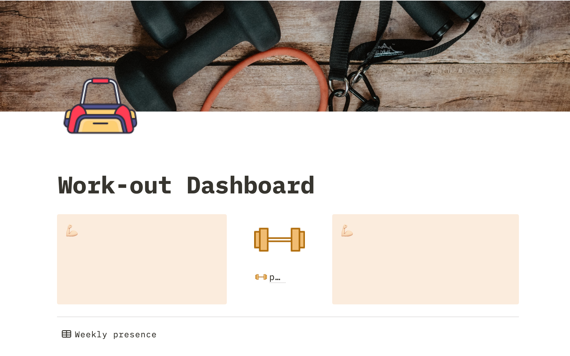 A template preview for Top 10 Free Fitness Tracking Templates in Notion
