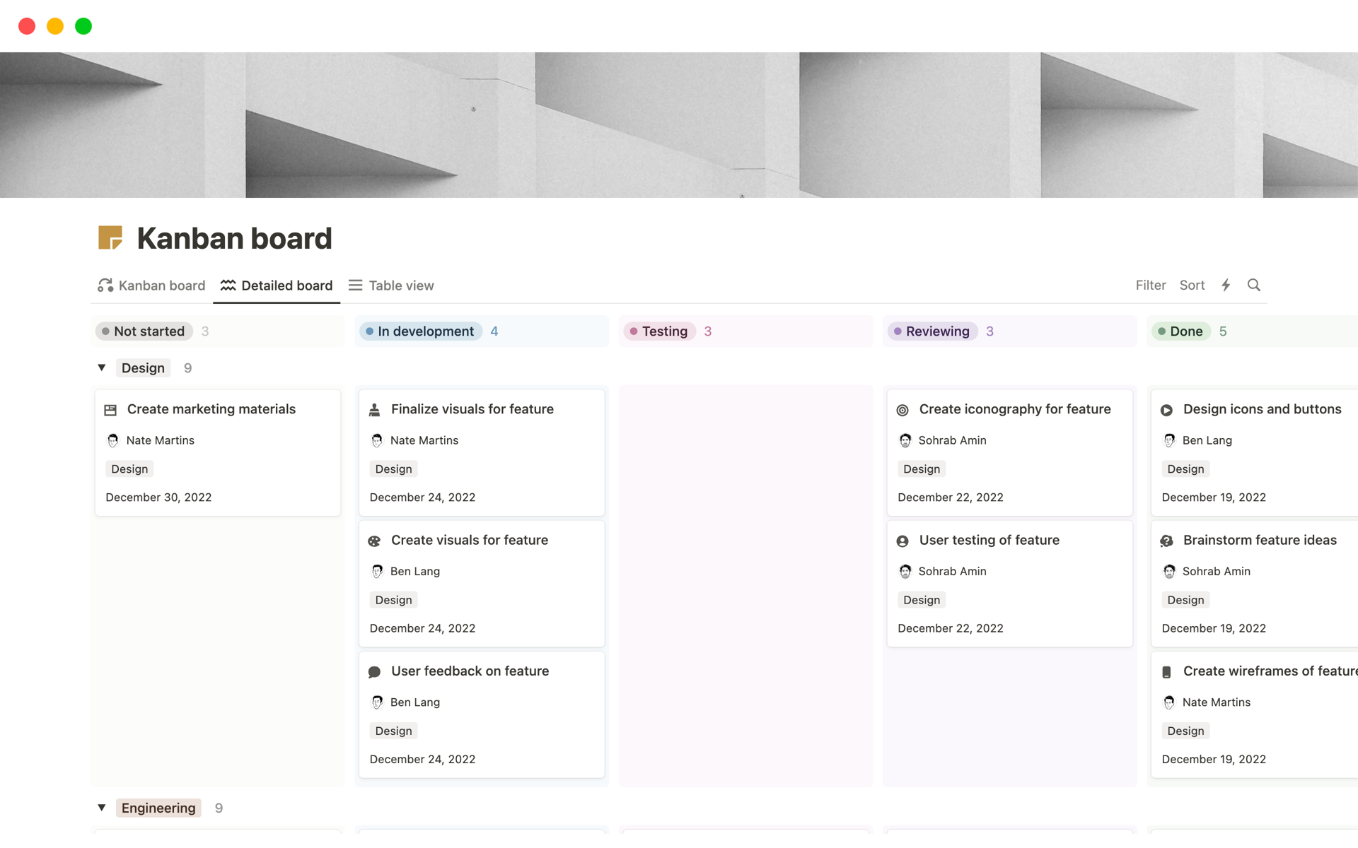 A template preview for Top 10 Scrum Board Templates for Product Development Managers