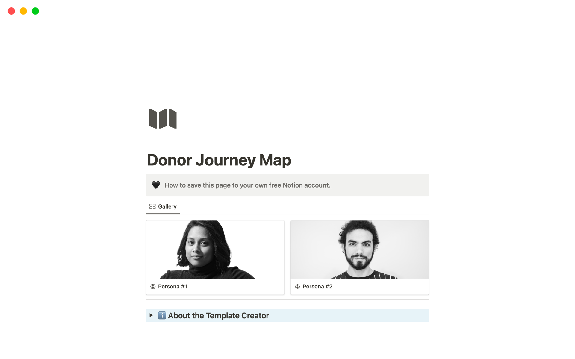 A template preview for Top 10 Free Non-Profit Templates in Notion