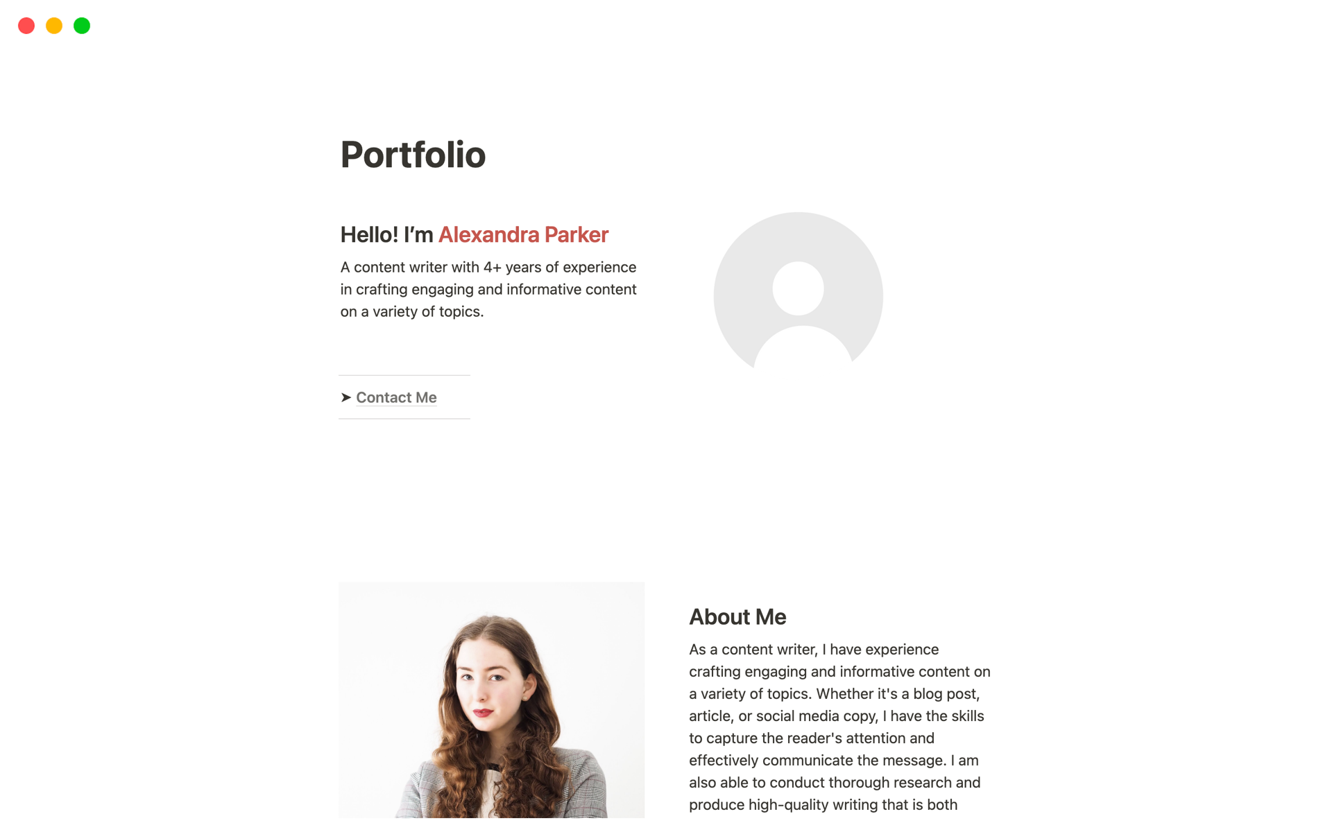 A template preview for Top Paid Portfolio Templates in Notion