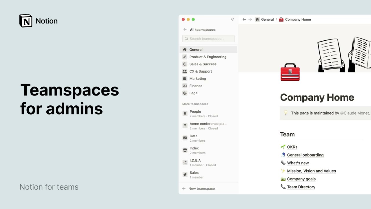 Teamspaces for admins