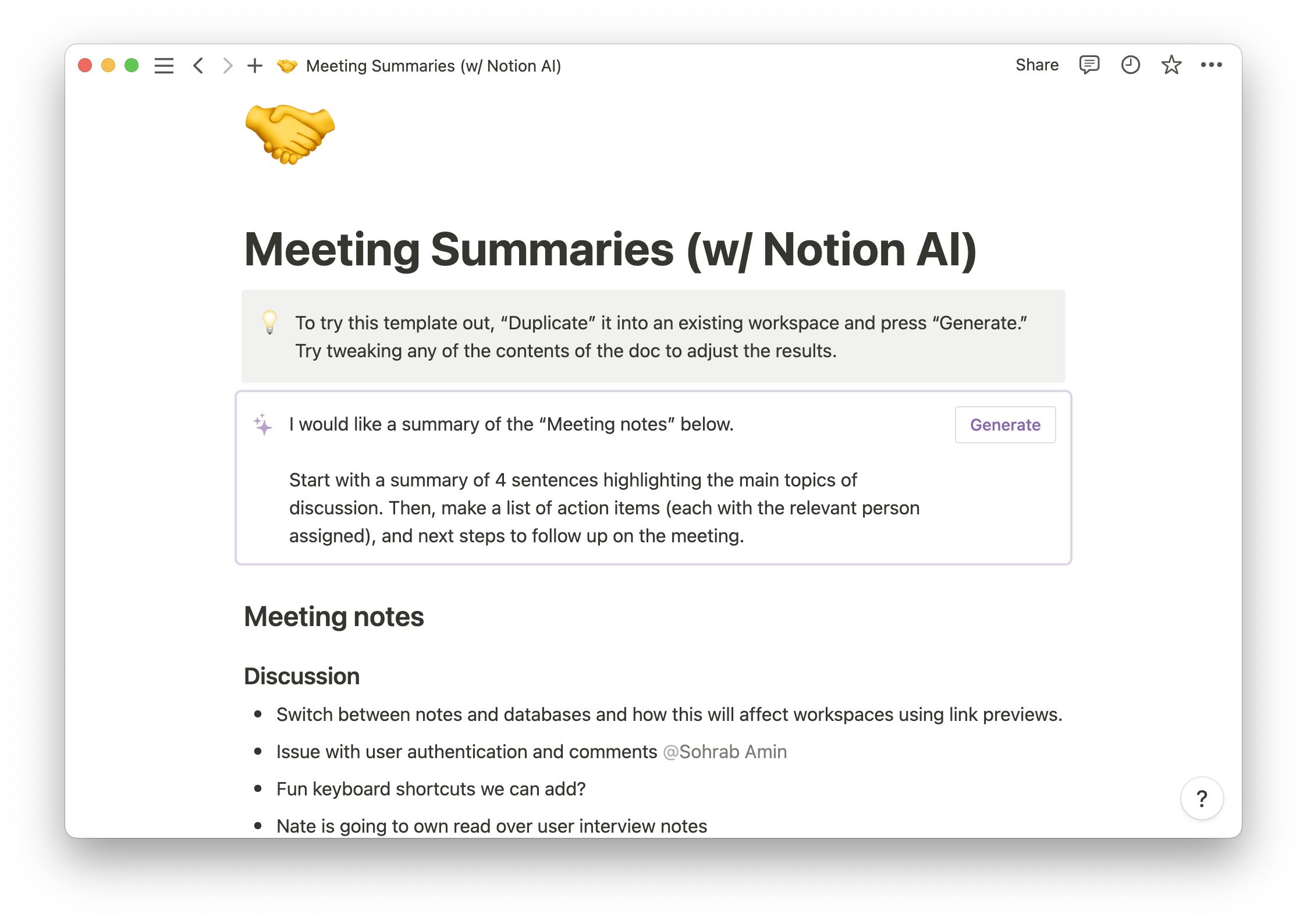 notion ai tools example