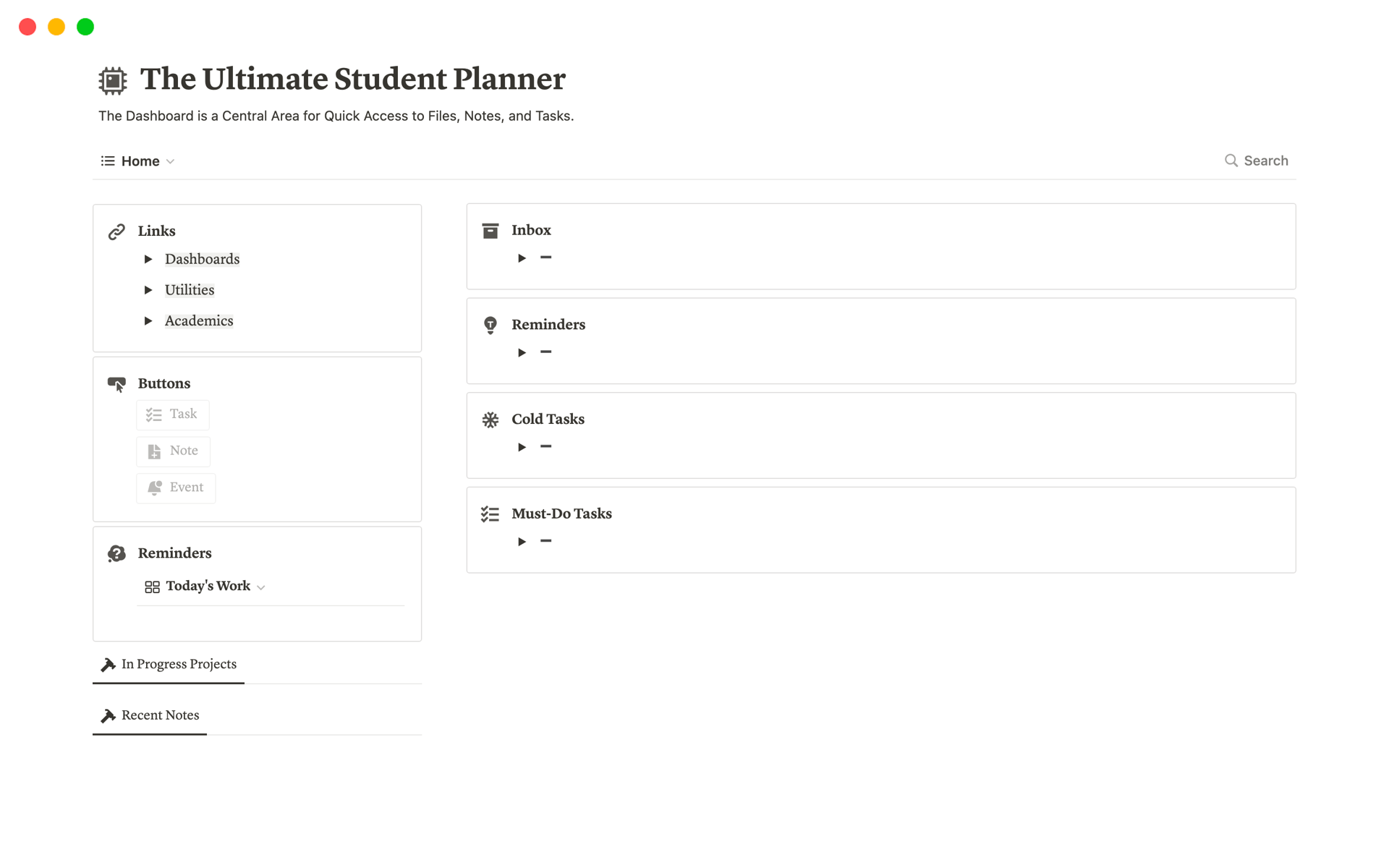 The Ultimate Student Planner Notion Template