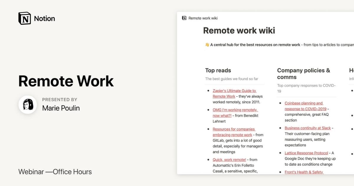 Notion Office Hours: Remote work