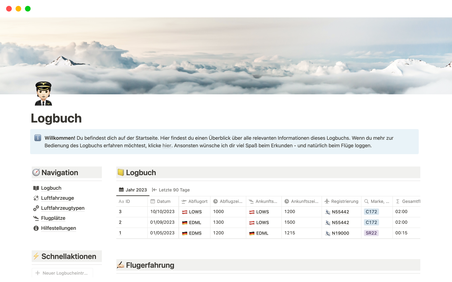 ReliThick Piloten-Logbuch Set - 4 Stück Hardcover Flug-Logbücher Schwarz