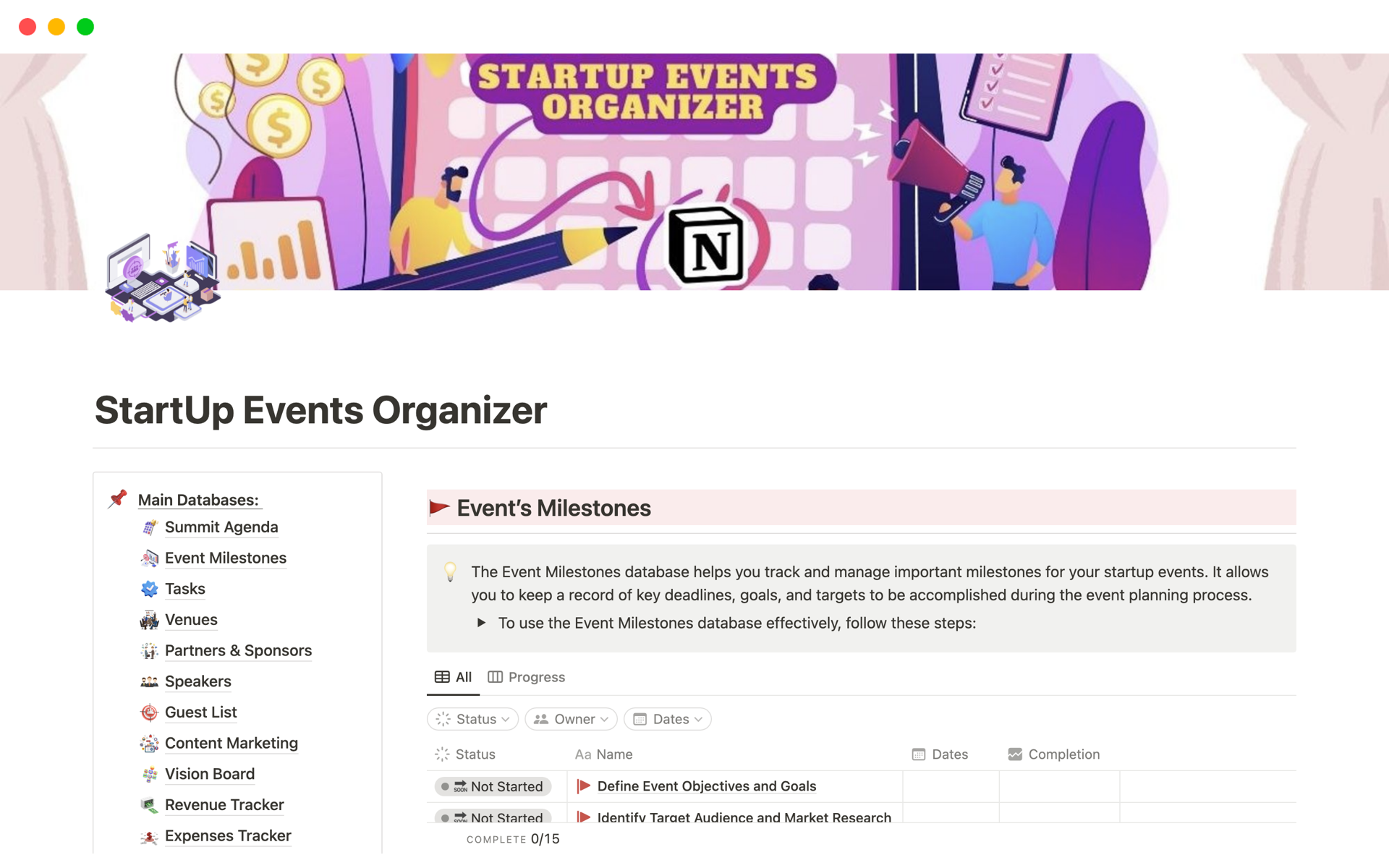 A template preview for StartUp Events Organizer for business conference 