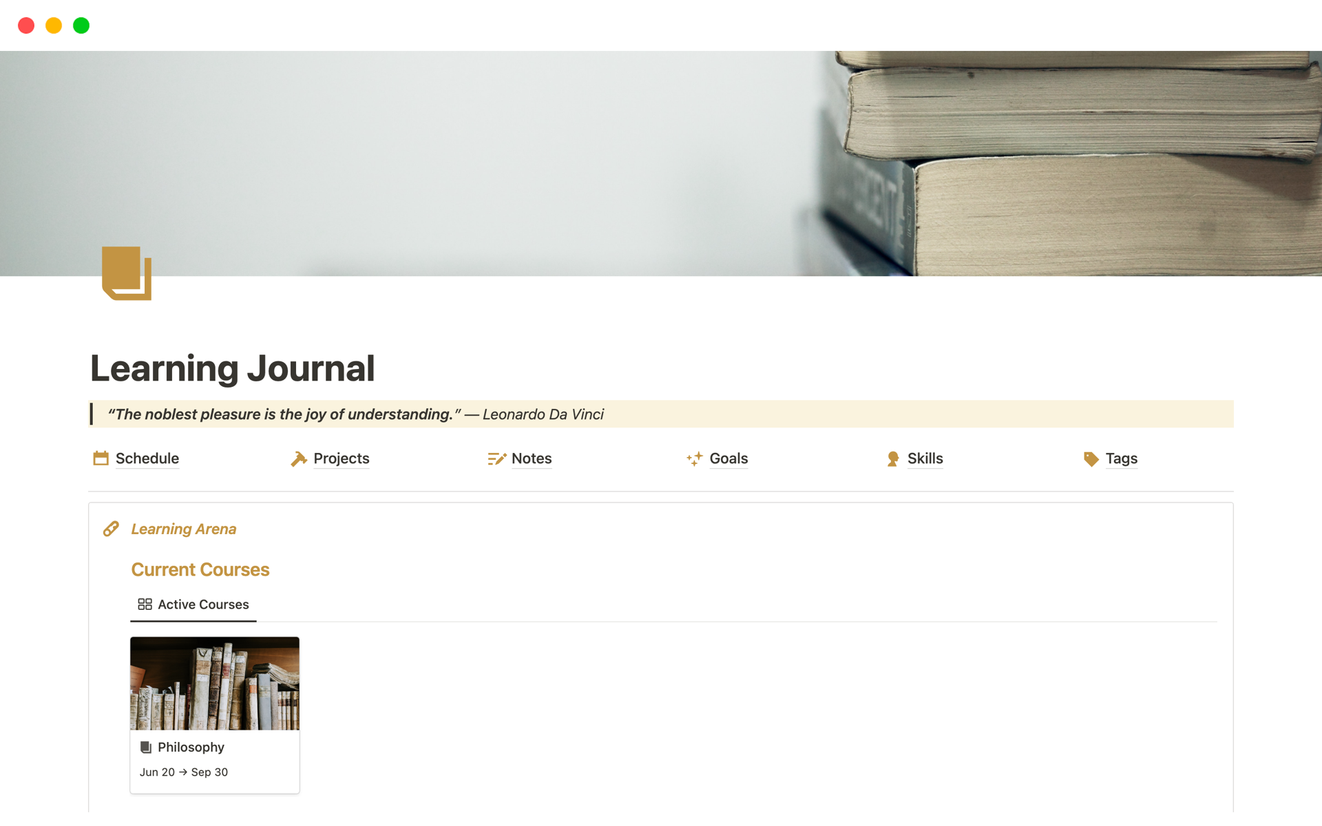 A template preview for Learning Journal by Bri Doing Things