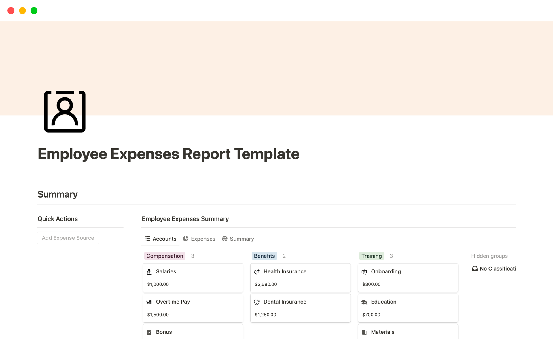 Employee Expenses Report | Notion Template