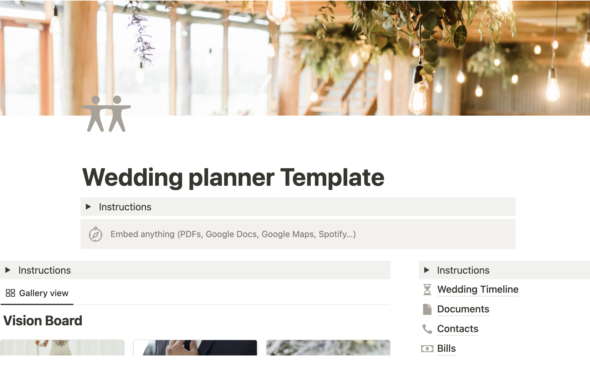 This template will help you organise your wedding!