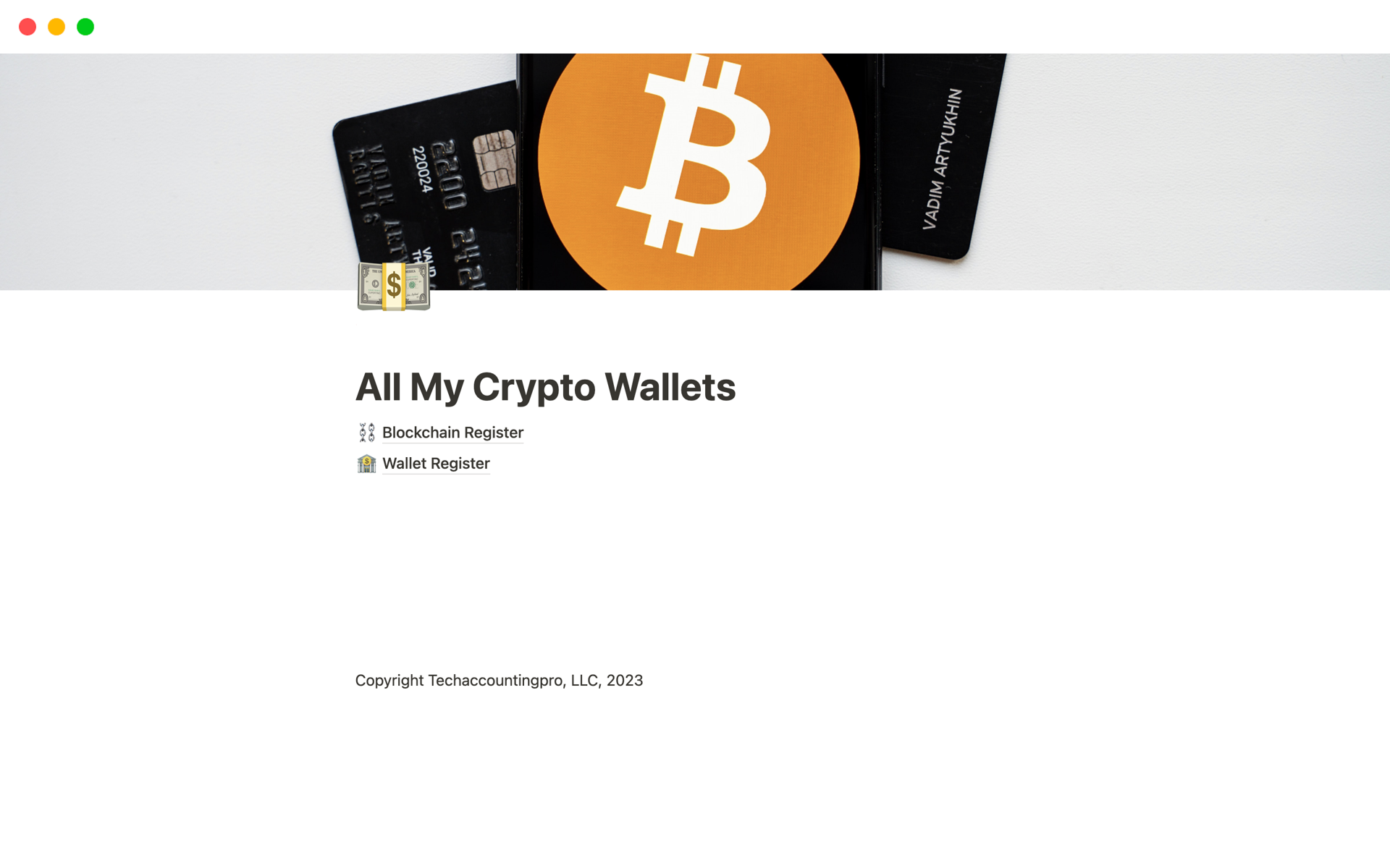 All My Crypto Wallets Notion Template
