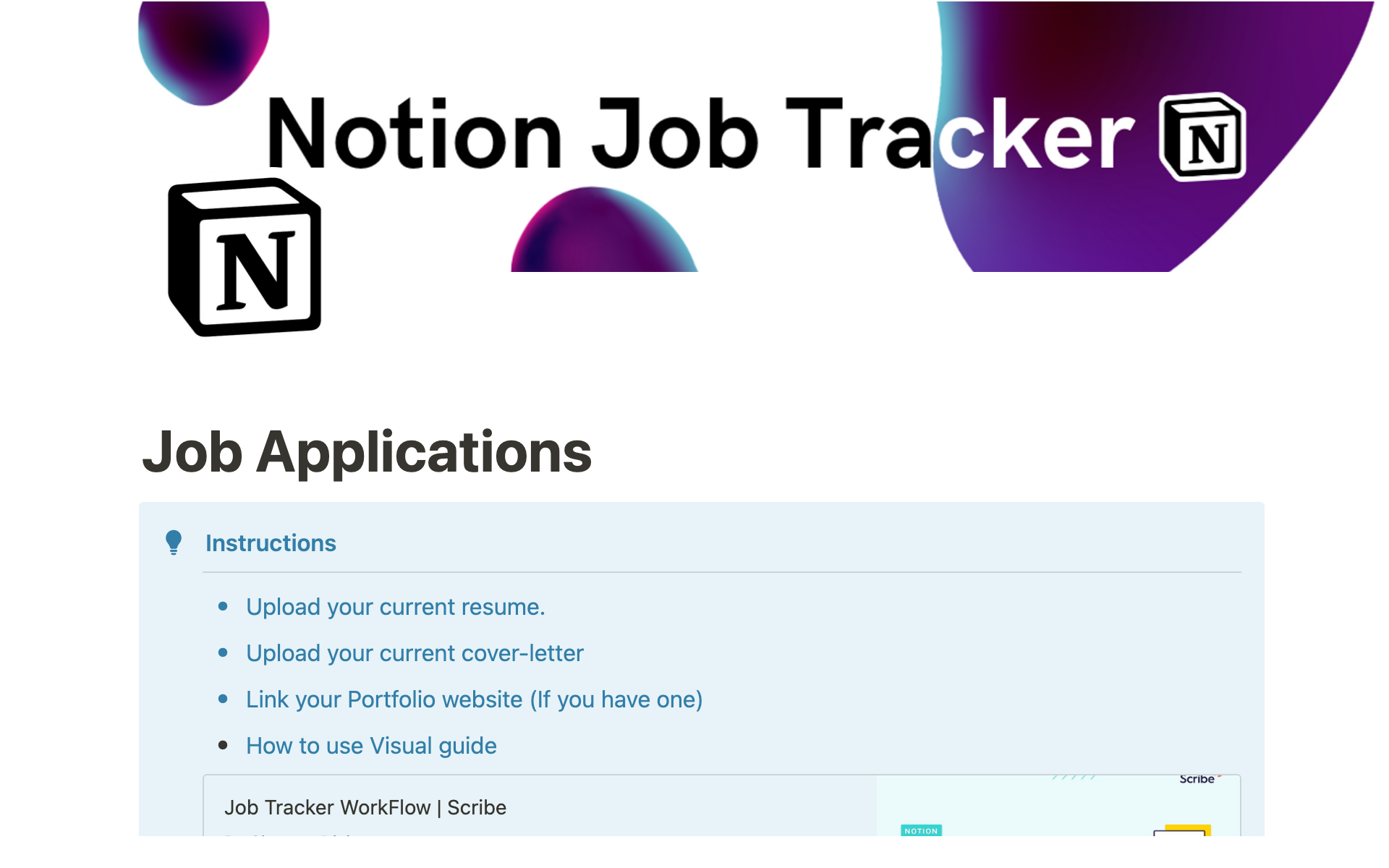 Keep track of the entire job application process all on one page.