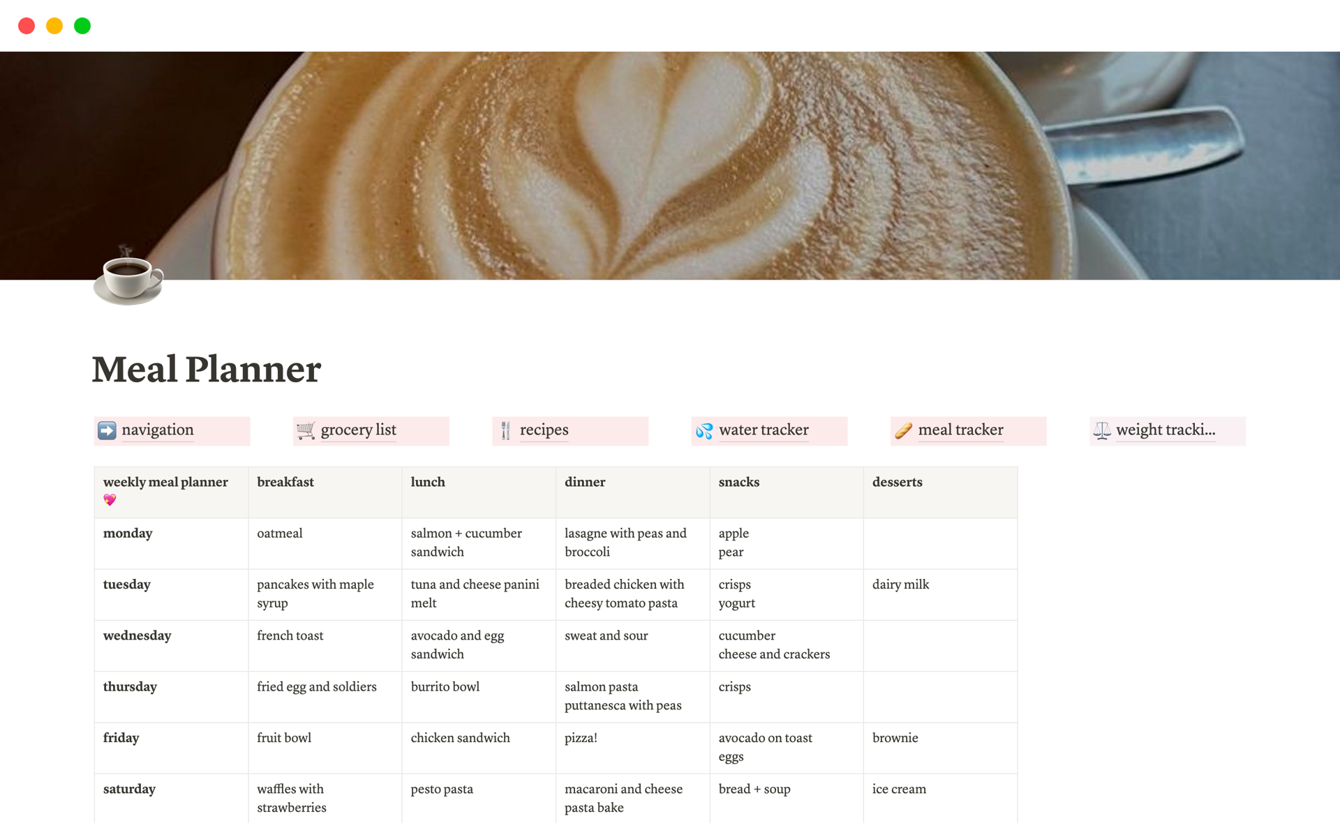 That Girl Aesthetic Habit Tracker + Daily Planner Notion Template